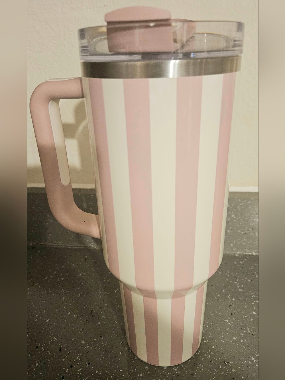 Stanley Peach Whip Cabana 40oz Tumbler | Pink & White Striped Tumbler - Picture 3 of 4